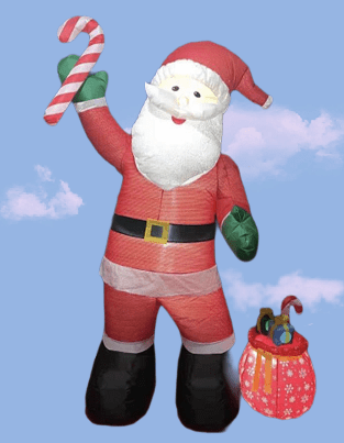 8 FT Inflatable Christmas Santa Claus with Candy Cane - WINFAR INC