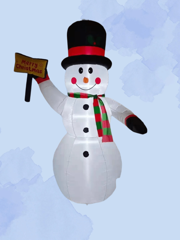8 FT Inflatable Snowman with Merry Christmas Sign - WINFAR INC