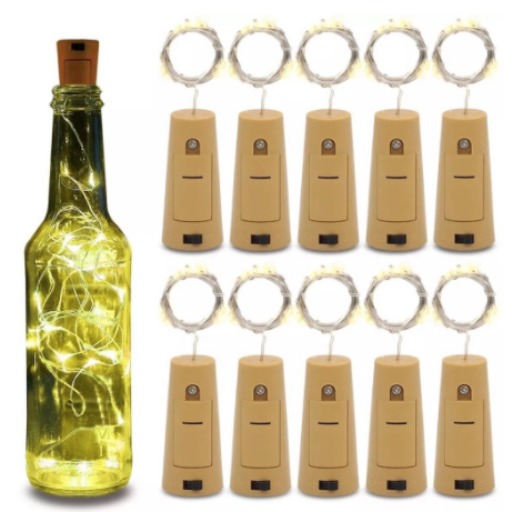 Wine Bottle Cork Lights Warm Light（10 Strings）