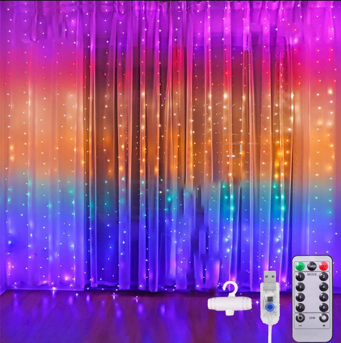 Multicolor Waterfall Lights 350 LED For Christmas House Decoration, Cortina, with Magic Functions