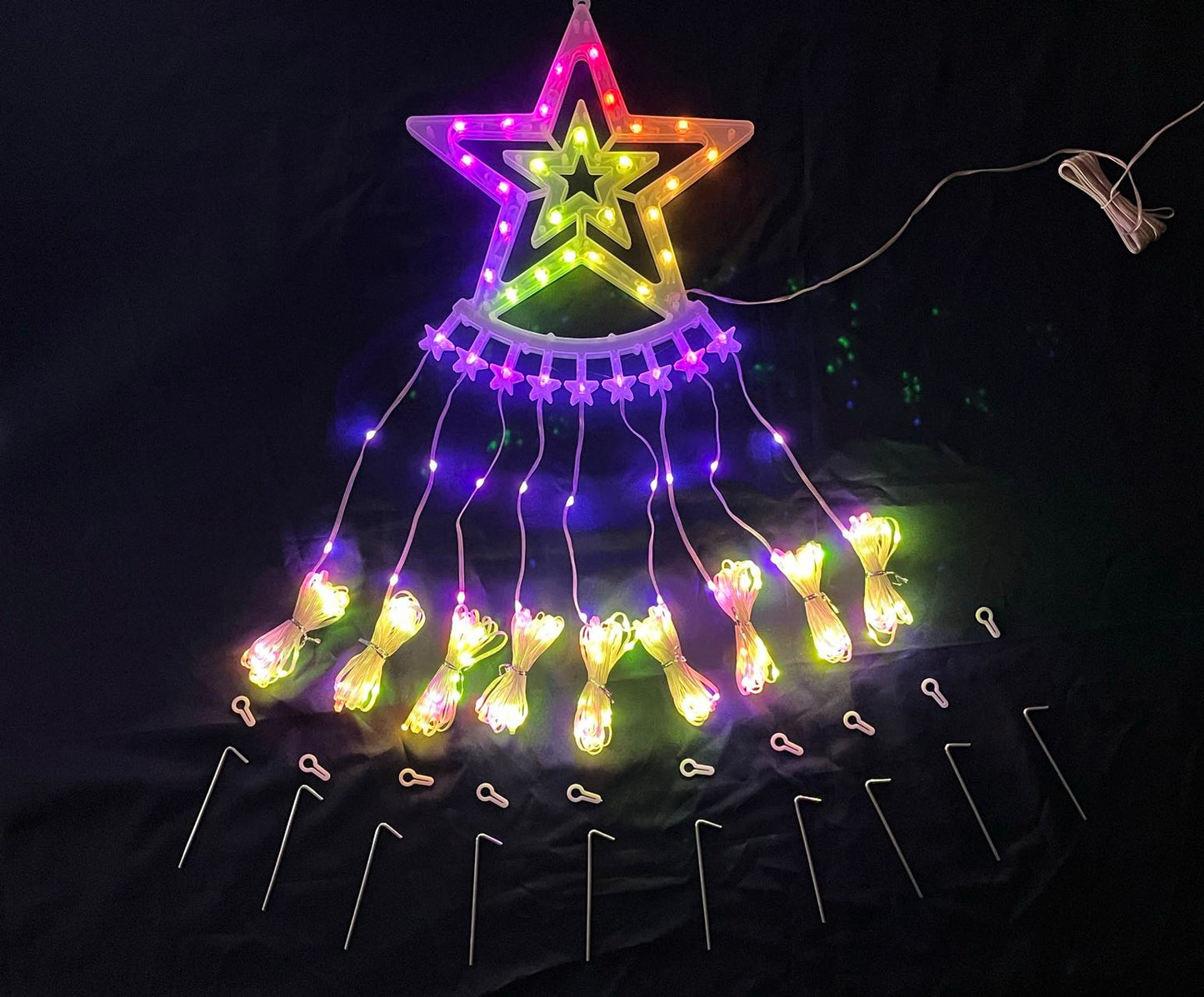 Christmas Tree Waterfall Lights 305 LED Magic Functions