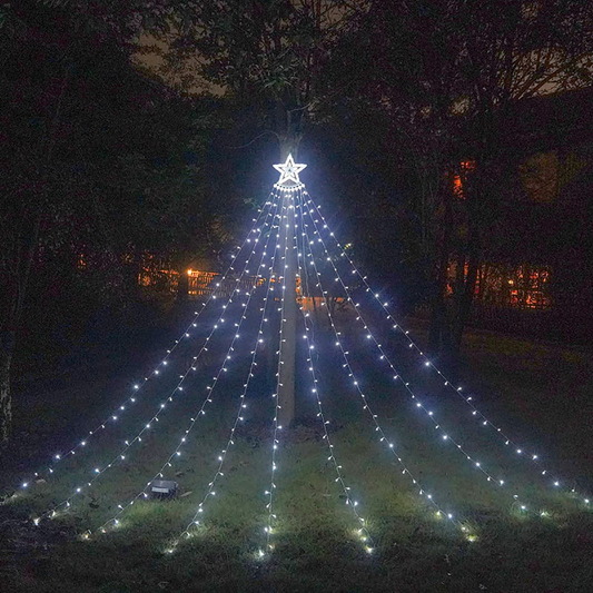 Christmas Tree Waterfall Lights 350 LED Cold White