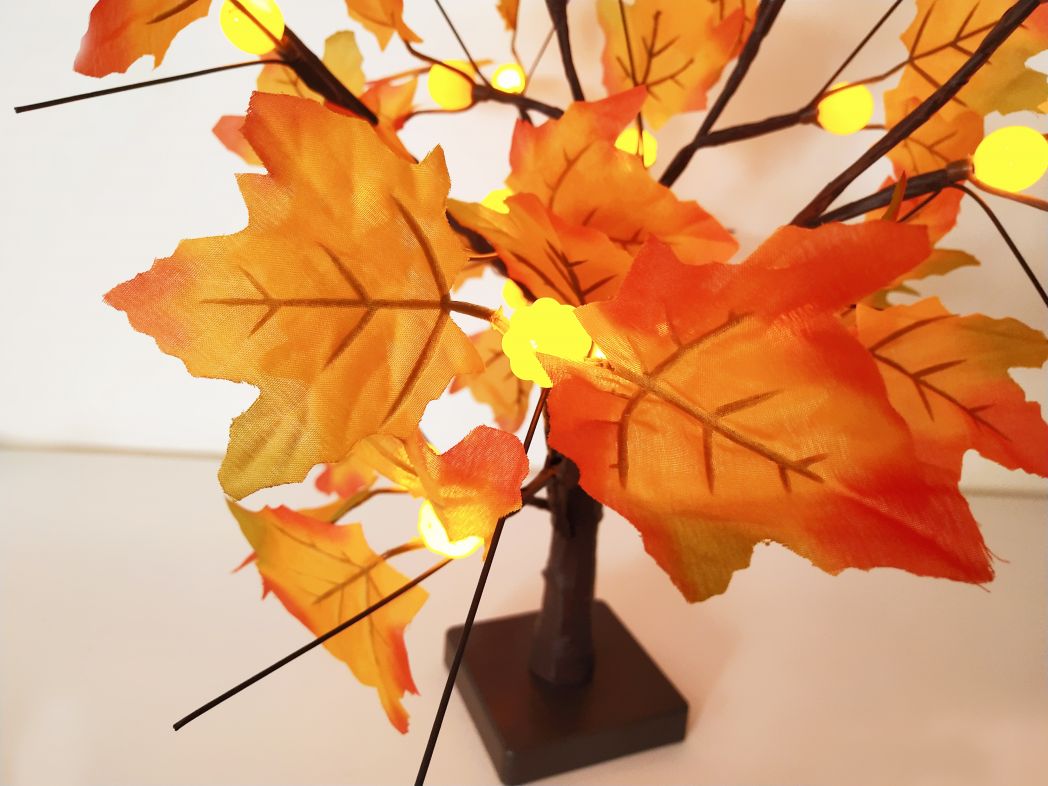 24L LED Tabletop Lighted Maple Tree Battery Operated