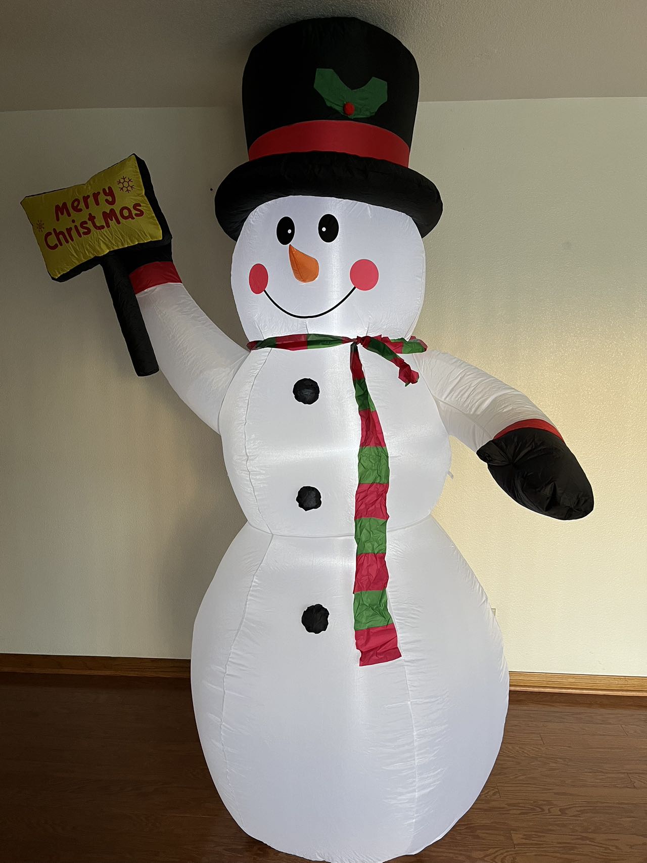 8 FT Inflatable Snowman with Merry Christmas Sign