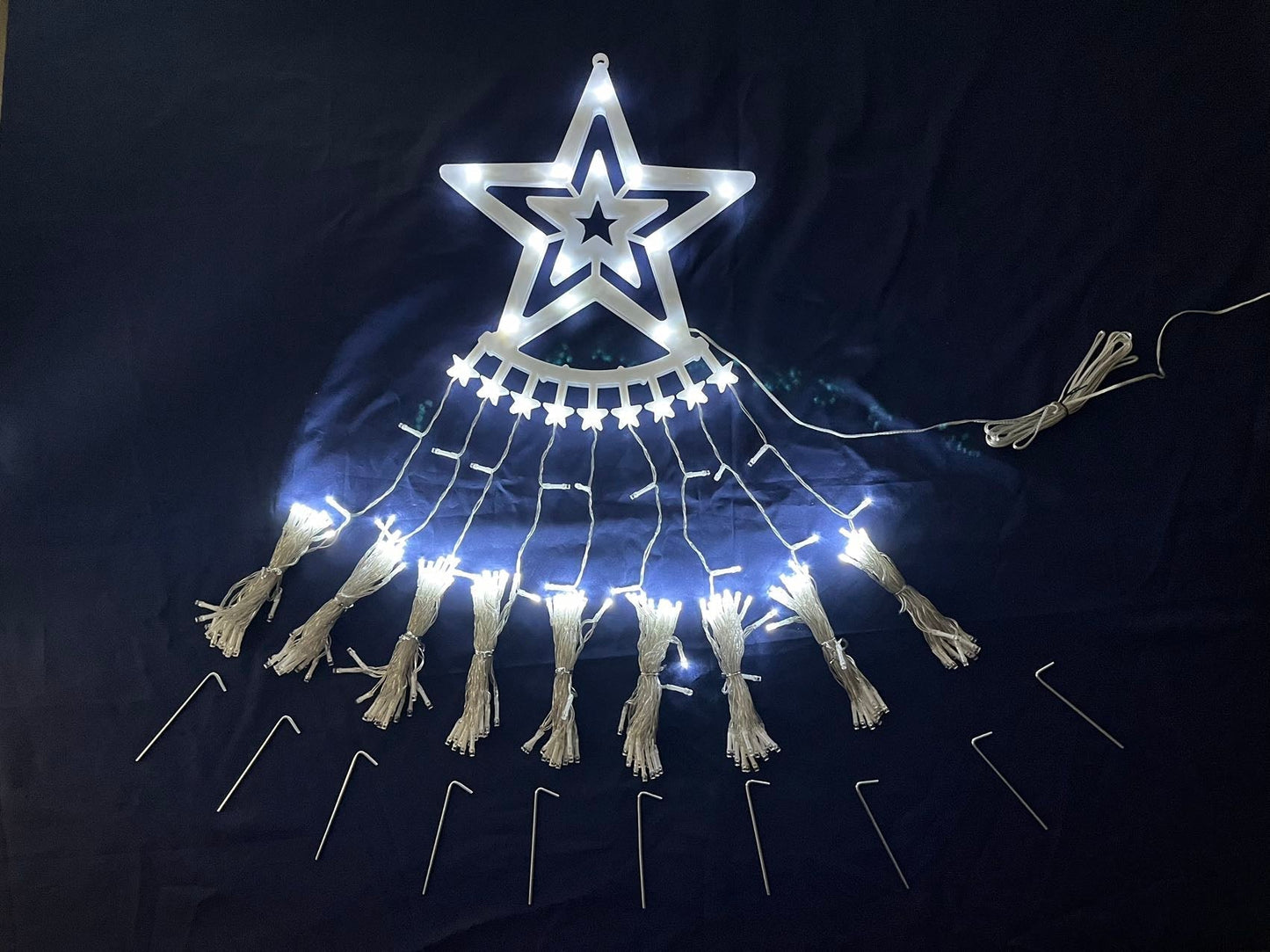 Christmas Tree Waterfall Lights 350 LED Cold White - WINFAR INC