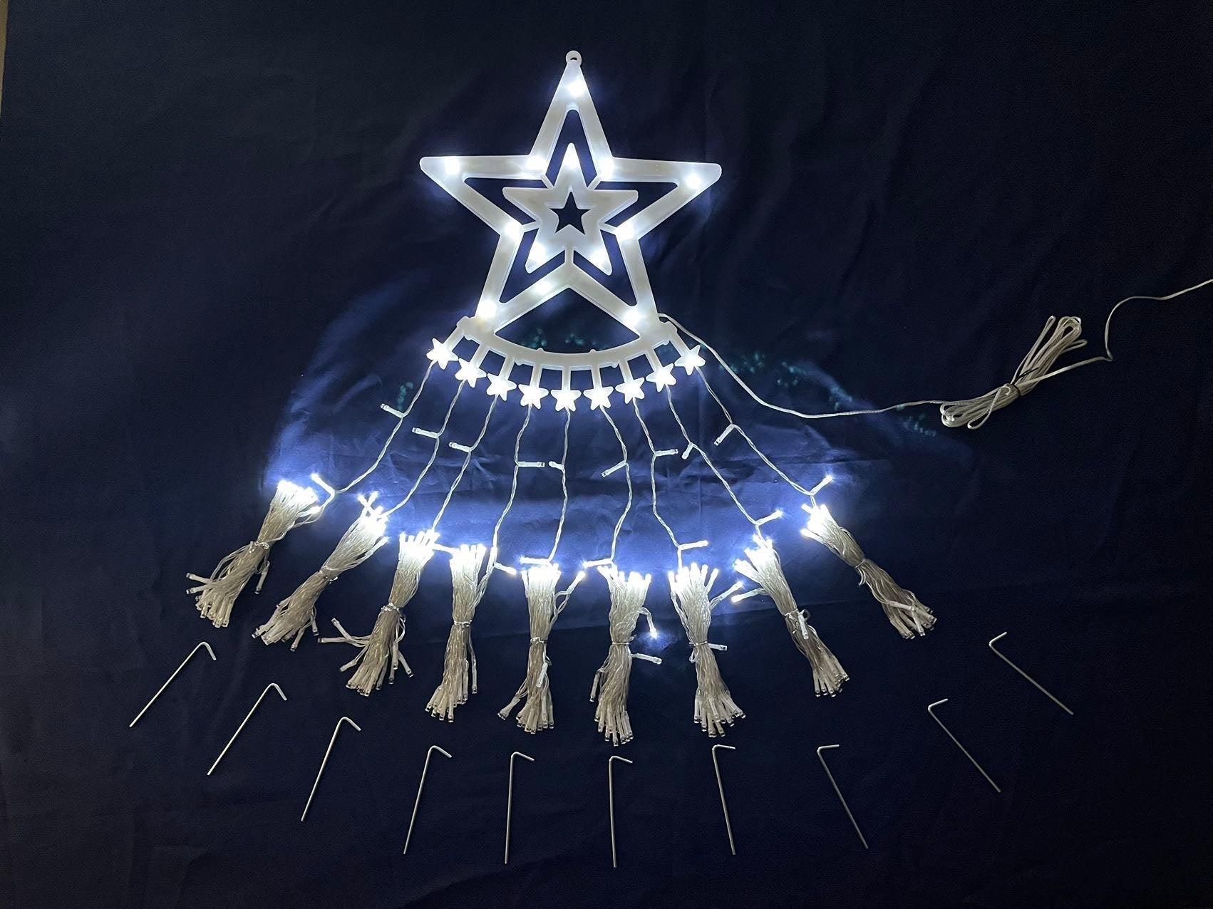 Christmas Tree Waterfall Lights 350 LED Cold White - WINFAR INC
