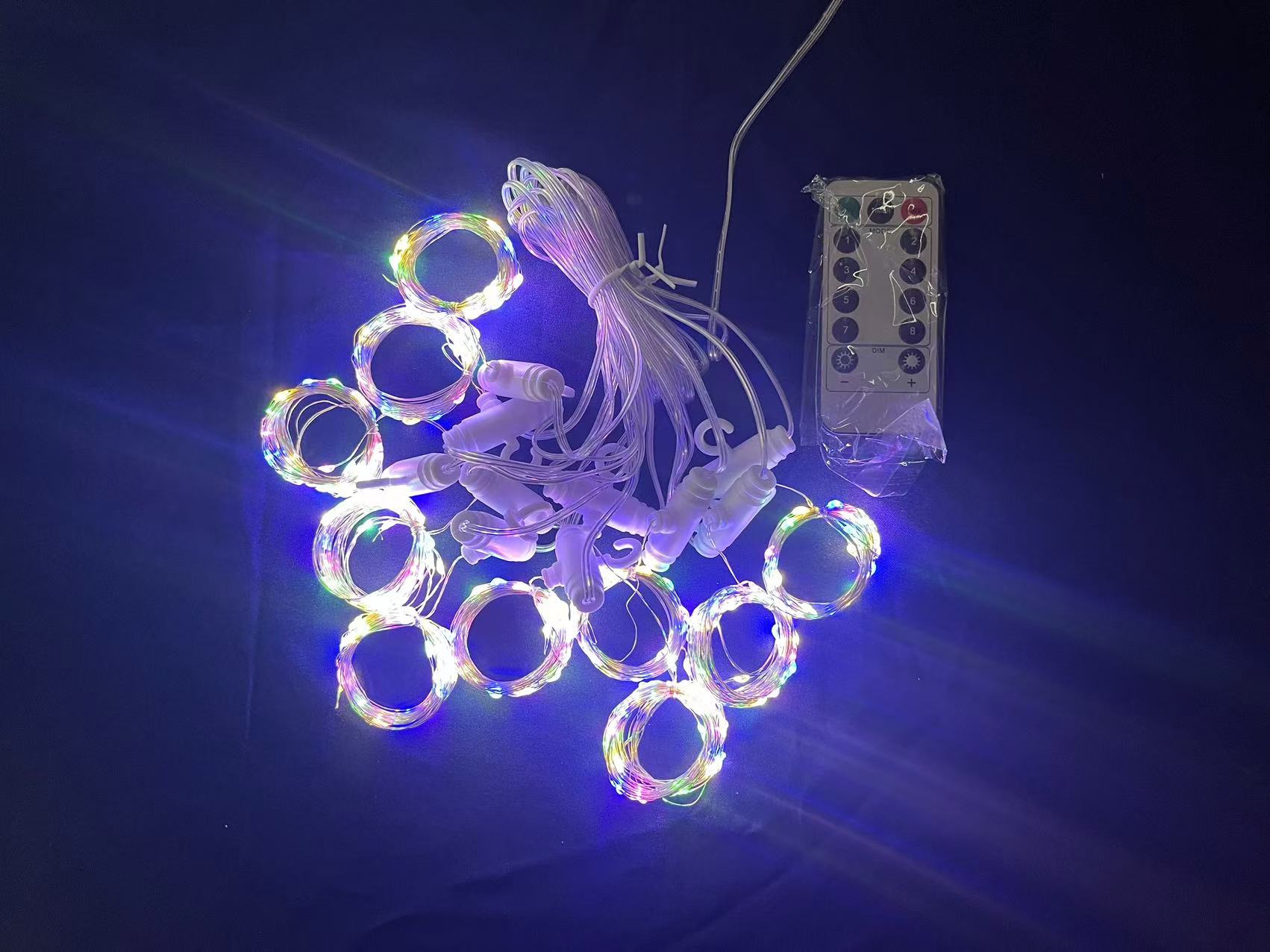 Multicolor Waterfall Lights 350 LED For Christmas House Decoration, Cortina, with Magic Functions - WINFAR INC