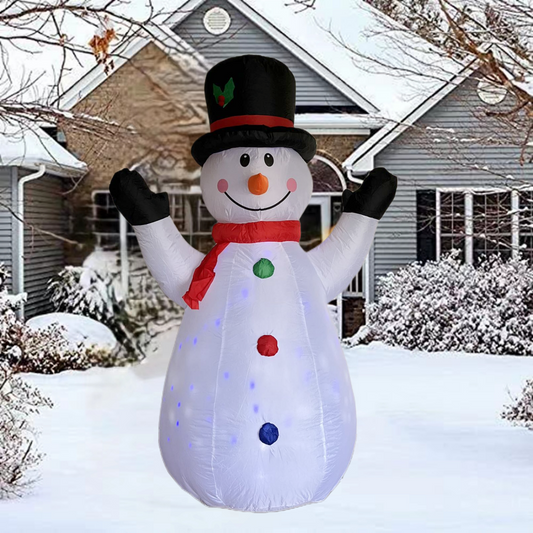 6 FT Inflatable Christmas Snowman  7 Colors Rotating Chnaging LED Lights