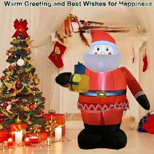 5 FT Inflatable Christmas  Santa Claus wtih Gift Box