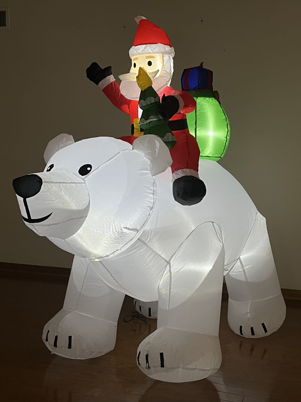 6 Foot Tall Christmas Inflatable Santa Claus on Polar Bear, LED Lights Outdoor Indoor Holiday Decorations, Christmas Blow up Lawn Inflatables for Christmas Home Yard Decoration