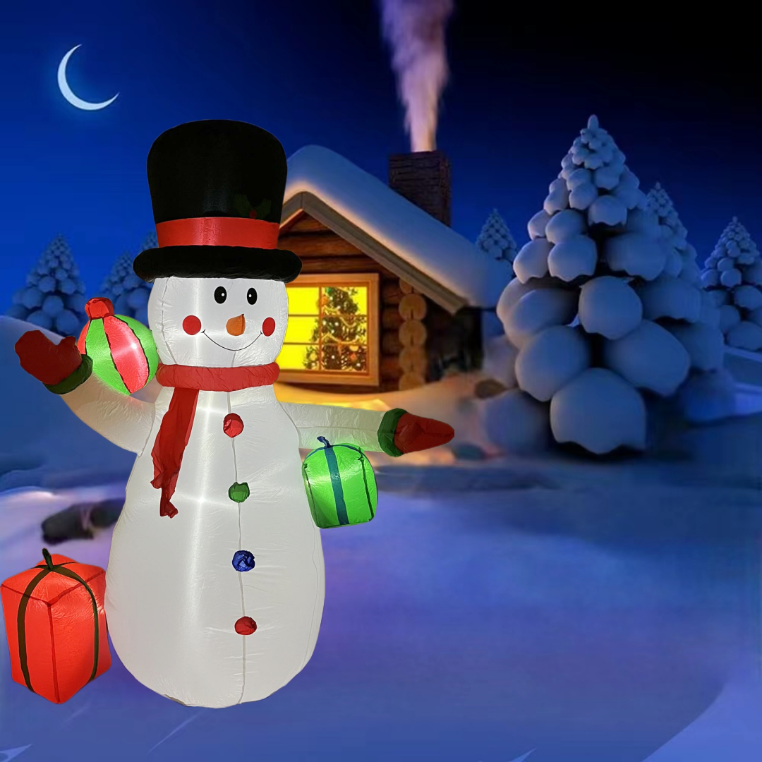 8 FT Inflatable Snowman with Gift Boxes