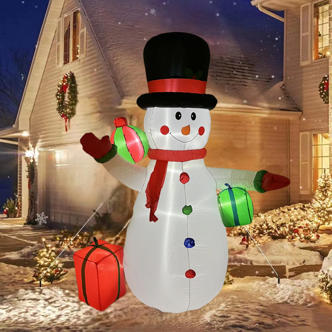 8 FT Inflatable Snowman with Gift Boxes