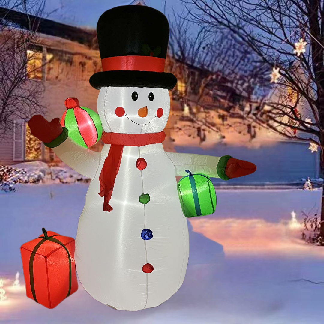 8 FT Inflatable Snowman with Gift Boxes