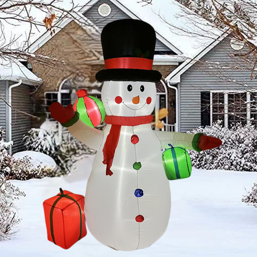 8 FT Inflatable Snowman with Gift Boxes