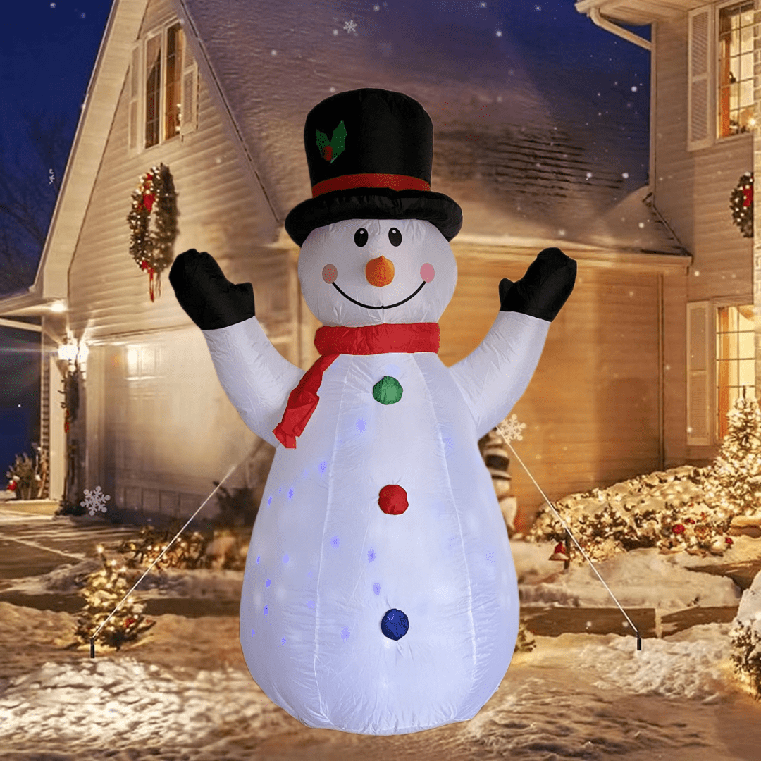 6 FT Inflatable Christmas Snowman 7 Colors Rotating Chnaging LED Lights - WINFAR INC
