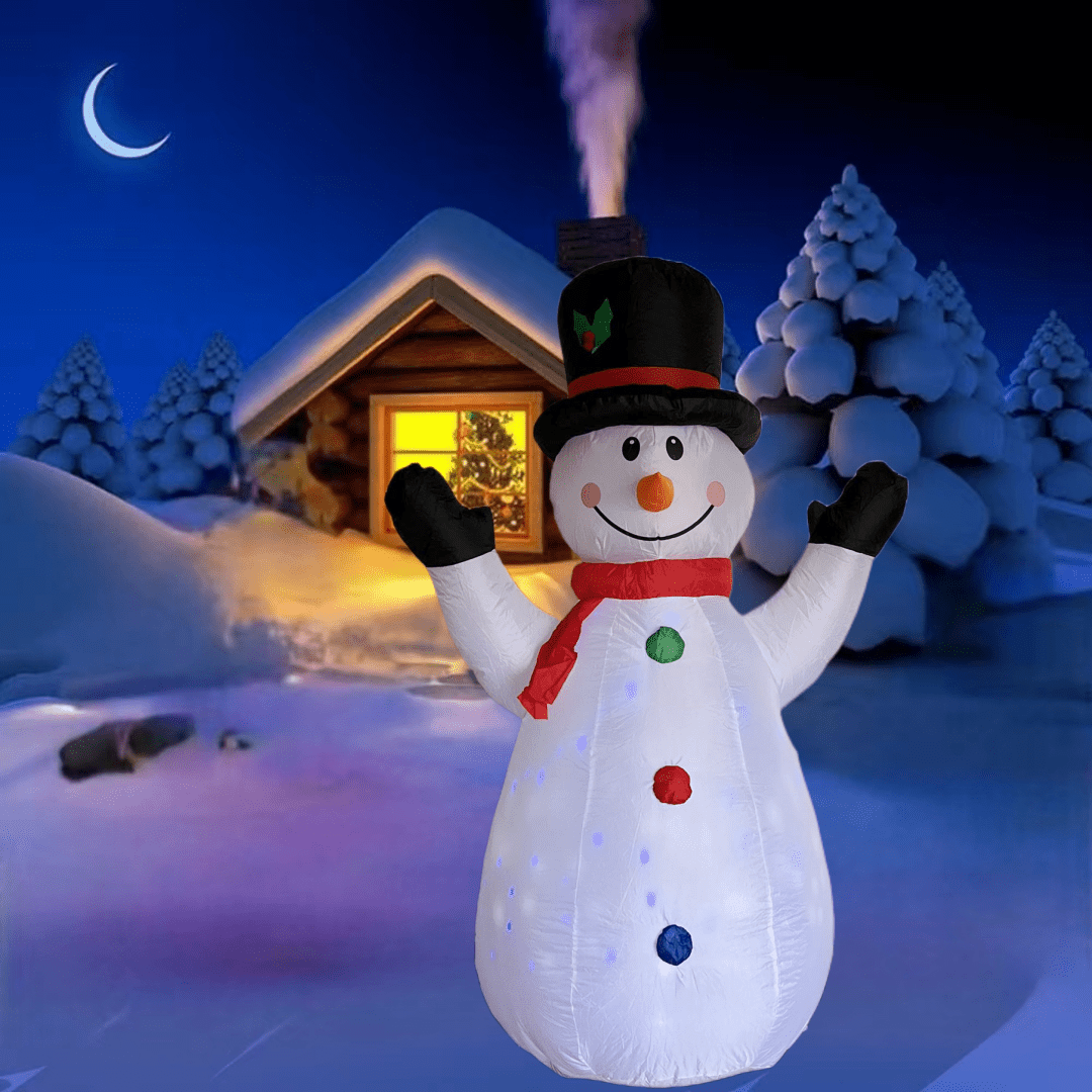 6 FT Inflatable Christmas Snowman 7 Colors Rotating Chnaging LED Lights - WINFAR INC