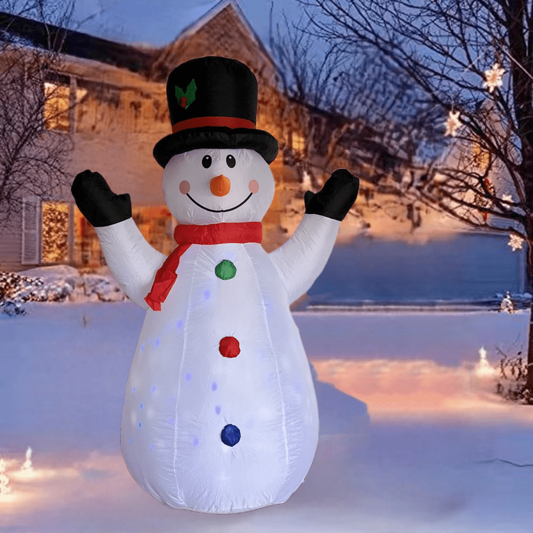 6 FT Inflatable Christmas Snowman 7 Colors Rotating Chnaging LED Lights - WINFAR INC