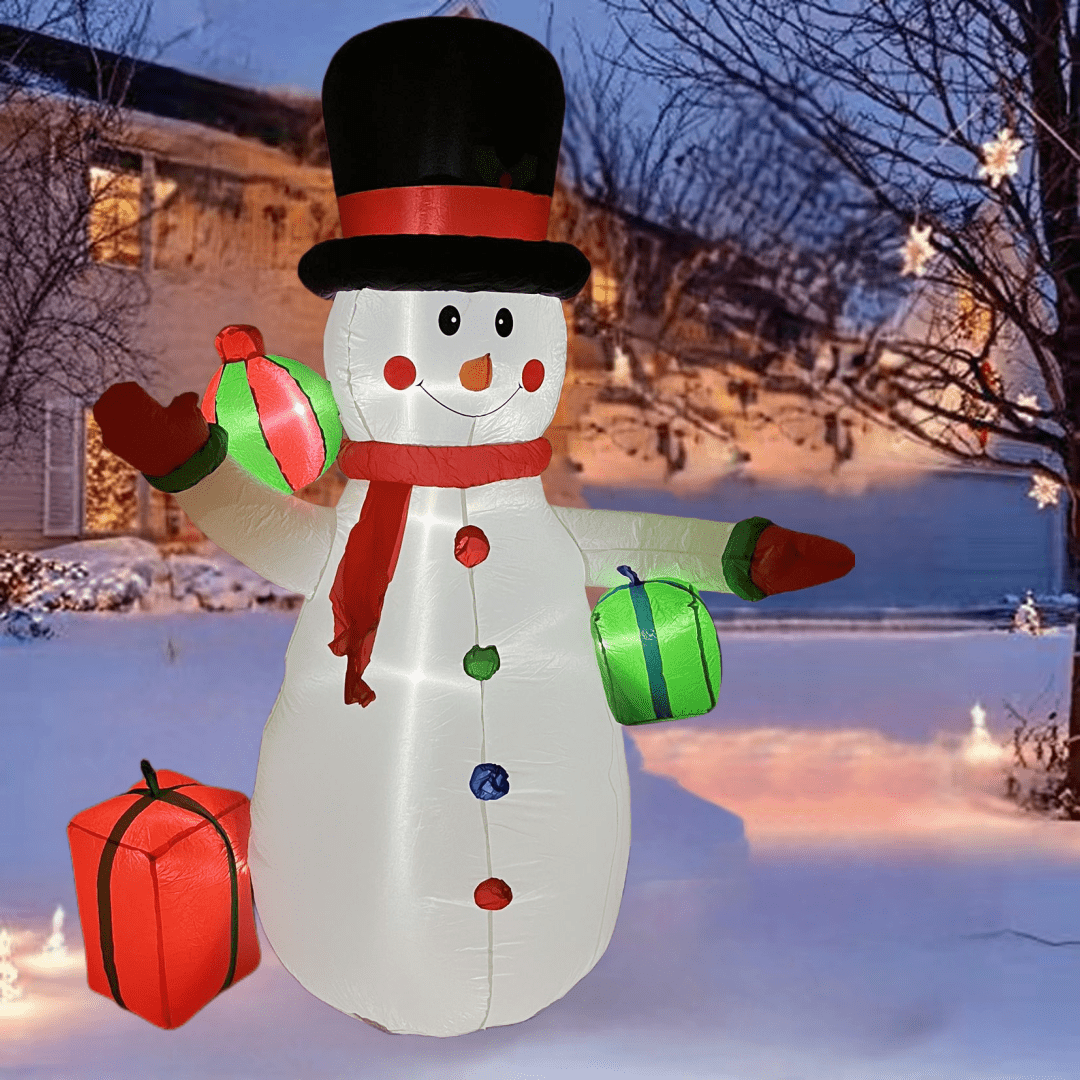 8 FT Inflatable Snowman with Gift Boxes - WINFAR INC