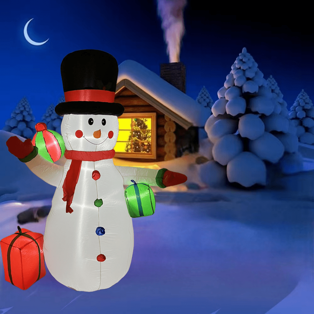 8 FT Inflatable Snowman with Gift Boxes - WINFAR INC