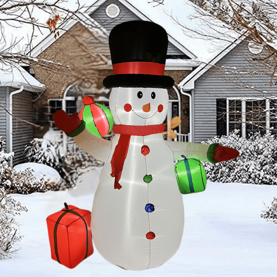8 FT Inflatable Snowman with Gift Boxes - WINFAR INC