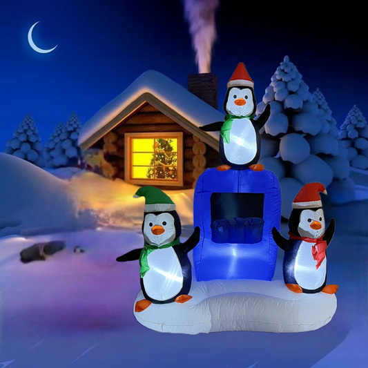 6.5 FT Inflatable Snow House with Penguins