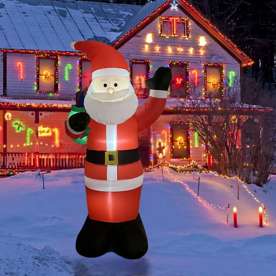 8 FT Inflatable Christmas Santa Claus Carrying a Gift Bag